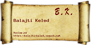 Balajti Keled névjegykártya